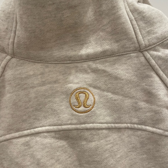 Lululemon Scuba Oversized Funnel Neck Half Neck Half Zip Heathered Light Ivory - Picture 6 of 8